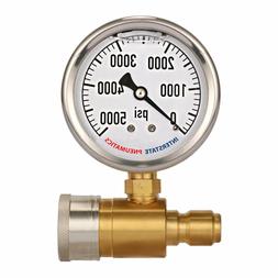 2-1/2 Inch Pressure Washer Pressure Gauge Kit 3/8 Inch Quick