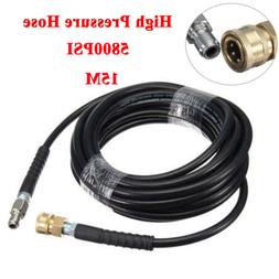 50FT 5800 PSI High Pressure Washer Hose 3/8 Quick Connect Ex