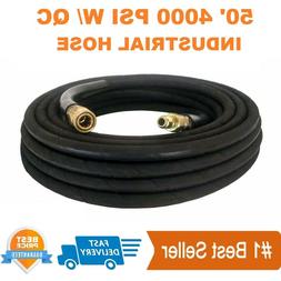 Pressure Washer Parts Hose 3/8" x 50' 4000psi With Quick Con