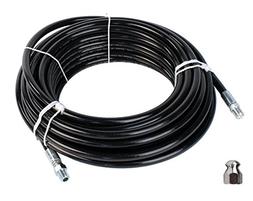 Sewer Jetter Kit 1/4" NPT x 100' Hose & 5.5 Orifice Button N